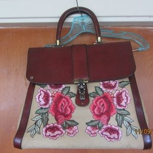 VTG ETIENNE AIGNER LEATHER & CANVAS BRIEFCASE BAG